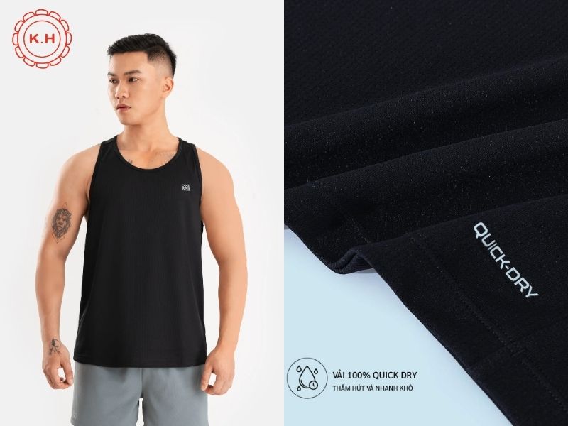 Vải polyester may áo tank top